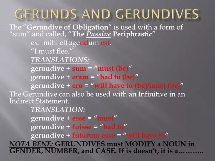 gerunds and gerundives