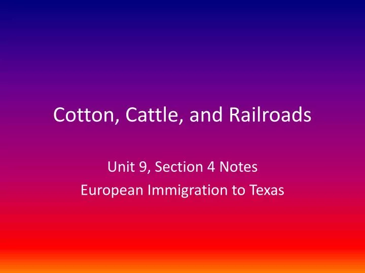 cotton cattle and railroads