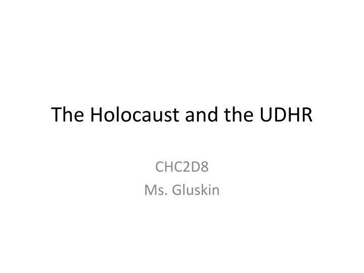 the holocaust and the udhr