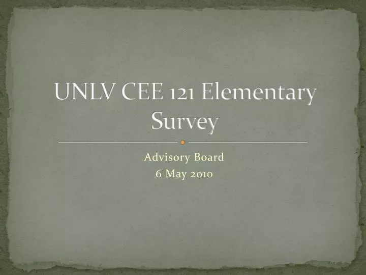 unlv cee 121 elementary survey