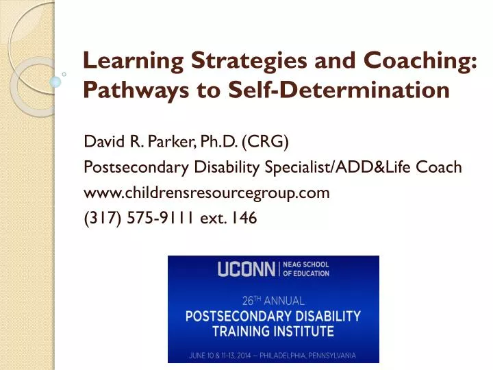learning strategies and coaching pathways to self determination