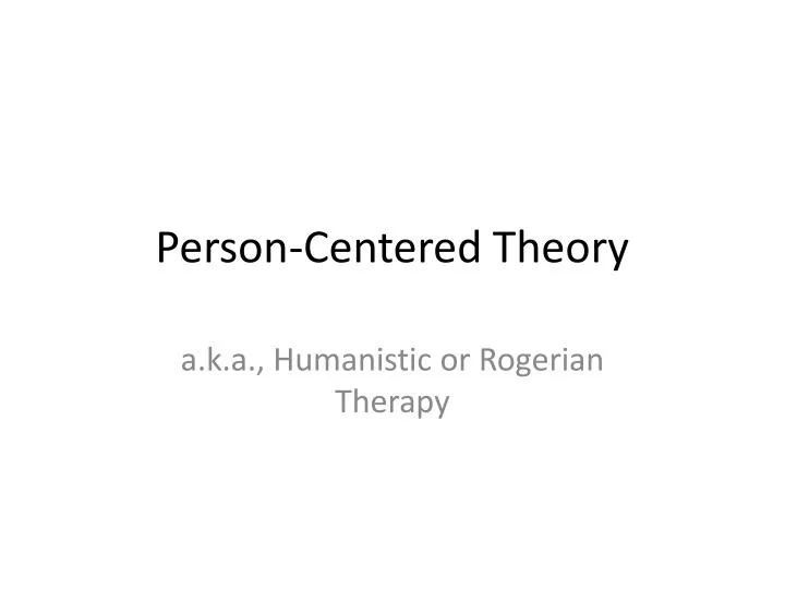 person centered theory