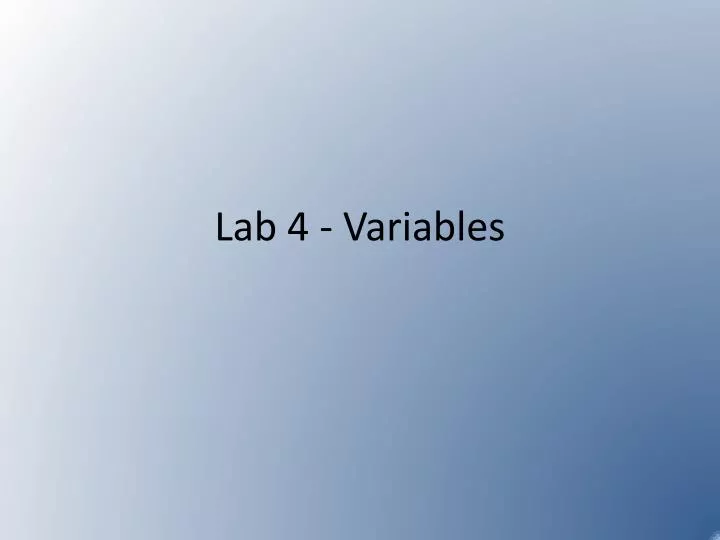 lab 4 variables