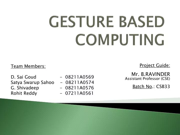 gesture based computing