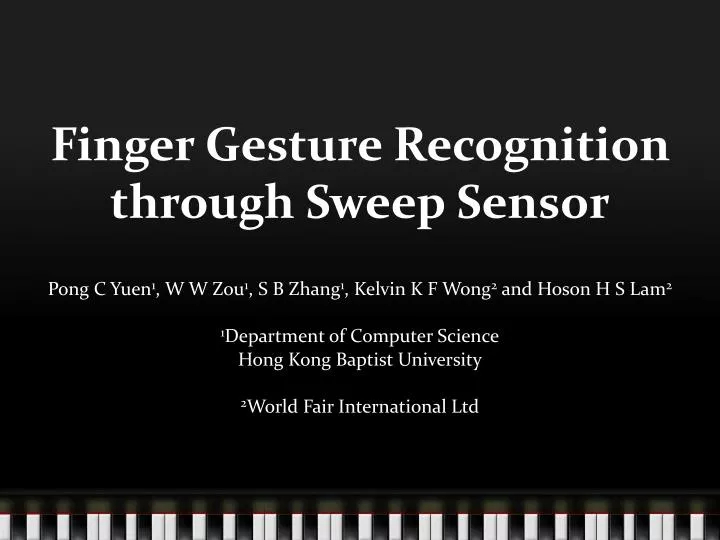 finger gesture recognition through sweep sensor
