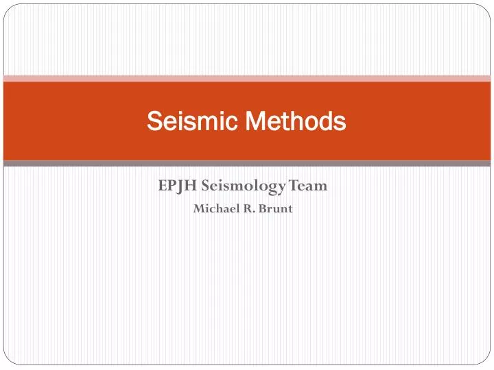 seismic methods