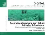 Technologieforschung zum Schutz kritischer Infrastruktur - slide 1