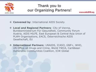 Convened by : International AIDS Society