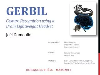 gerbil g e sture recognition using a brain lightweight headset jo l dumoulin