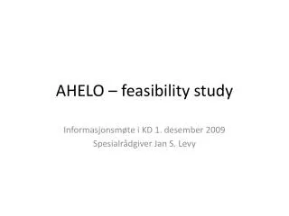 AHELO – feasibility study