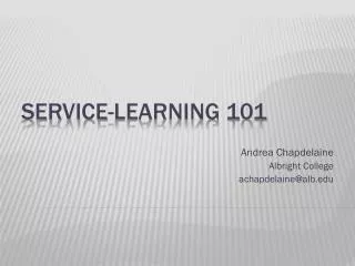 SERVICE-LEARNING 101