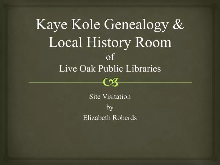 kaye kole genealogy local history room of live oak public libraries