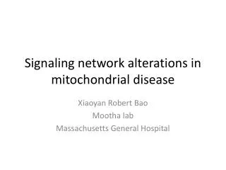 Signaling network alterations in mitochondrial disease