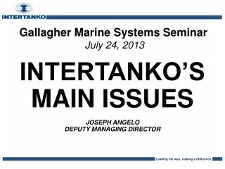 Gallagher Marine Systems Seminar July 24, 2013
