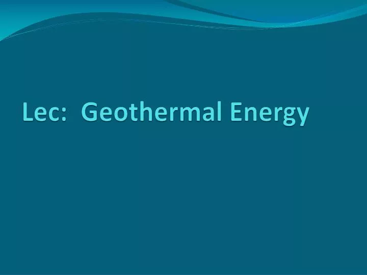lec geothermal energy