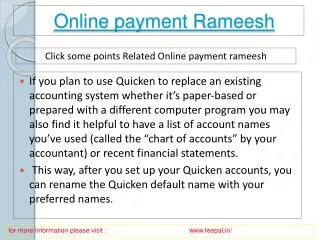 The Advantages of online payment rameesh
