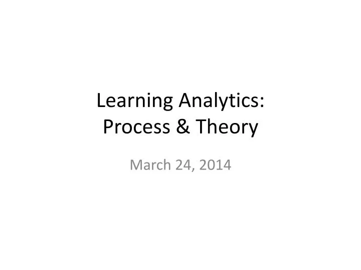 learning analytics process theory