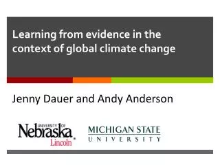 Learning from evidence in the context of global climate change