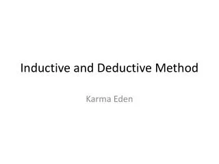 Inductive and Deductive Method