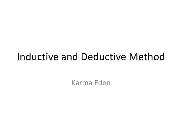 inductive and deductive method
