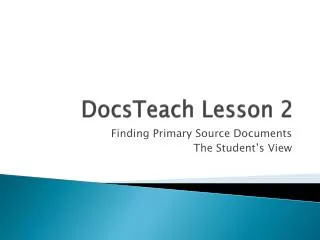 DocsTeach Lesson 2