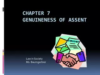 Chapter 7 Genuineness of Assent