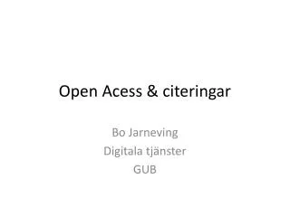 open acess citeringar