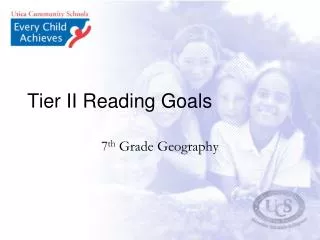 Tier II Reading Goals