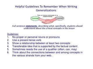 Helpful Guidelines To Remember When Writing Generalizations