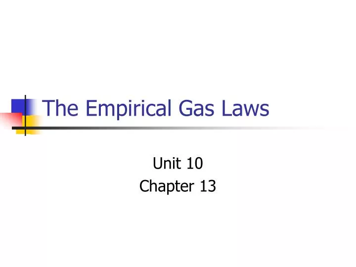 the empirical gas laws