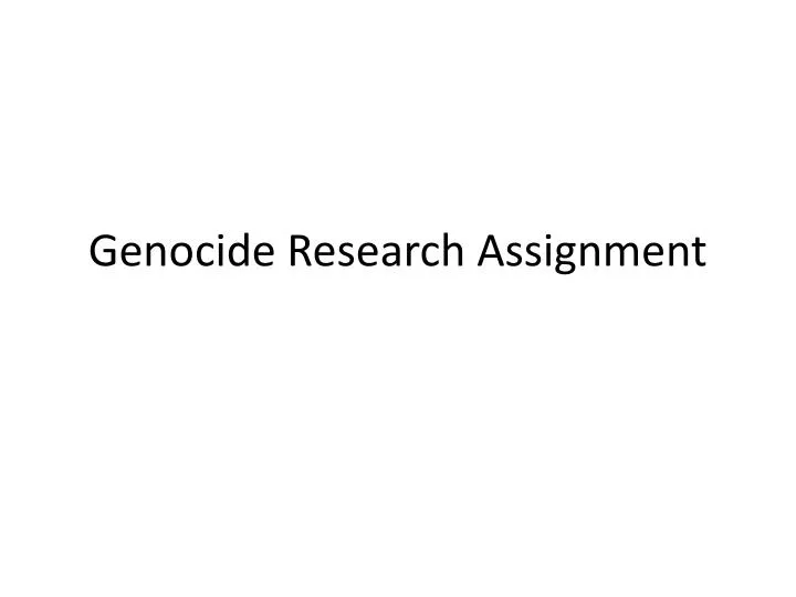 genocide research assignment
