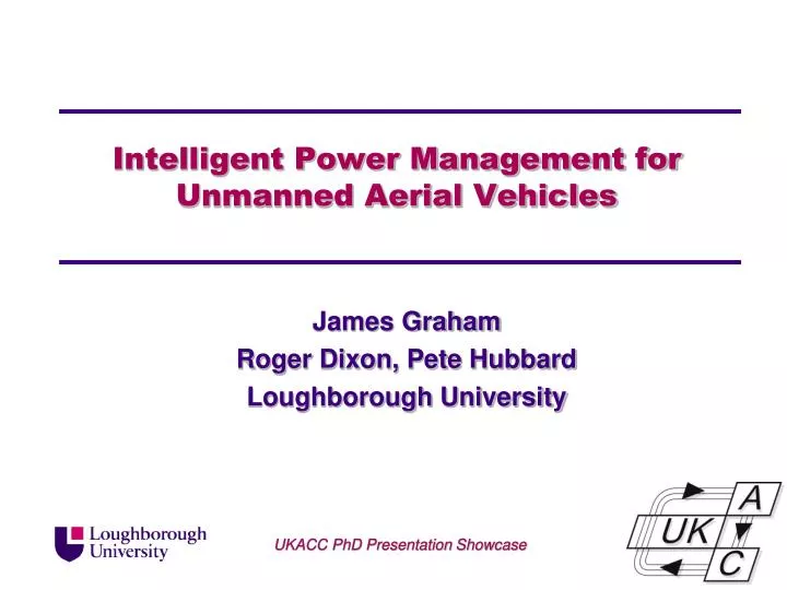 intelligent power management for unmanned aerial vehicles