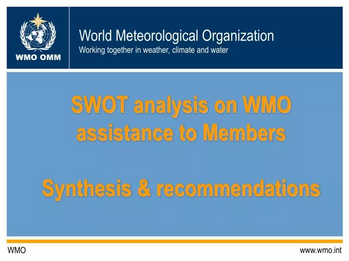 swot analysis on wmo assistance to members synthesis recommendations