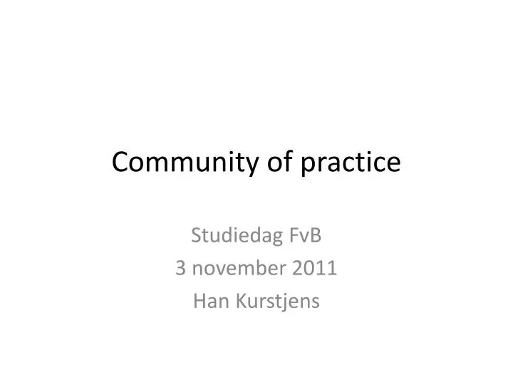 community of practice