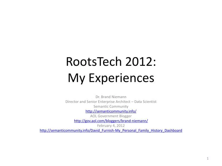 rootstech 2012 my experiences