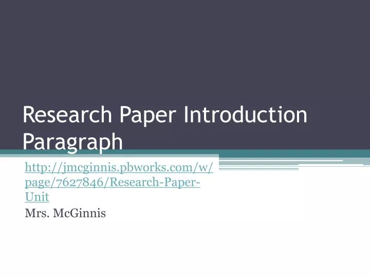 research paper introduction paragraph