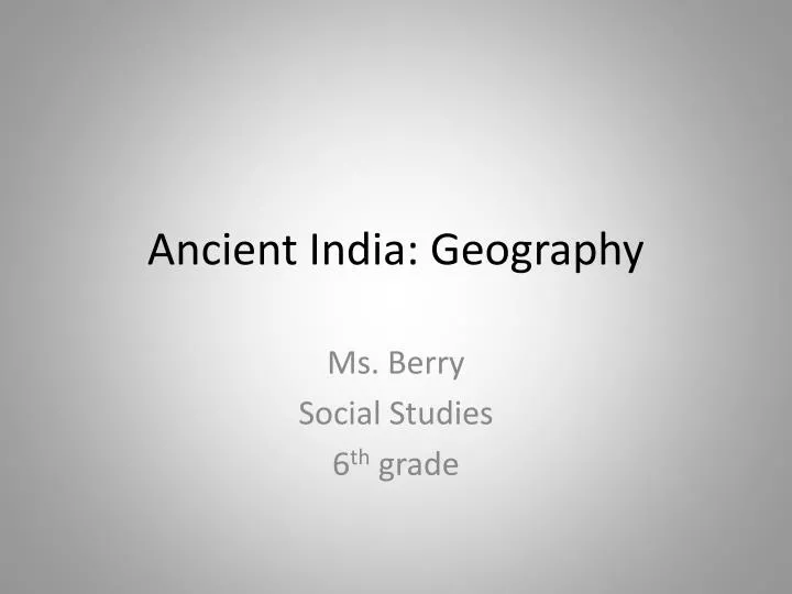 ancient india geography