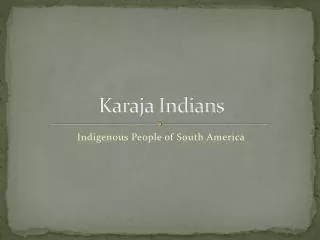 Karaja Indians