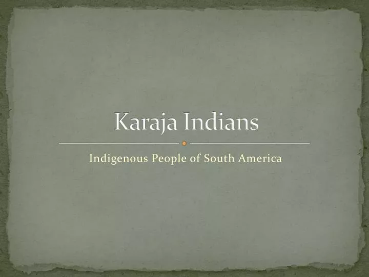 karaja indians