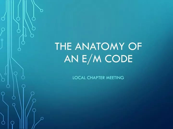 the anatomy of an e m code