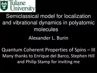 Semiclassical model for localization and vibrational dynamics in polyatomic molecules