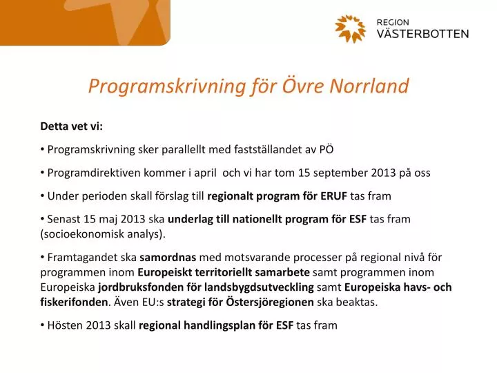 programskrivning f r vre norrland