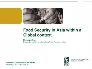 Food Security in Asia within a Global context