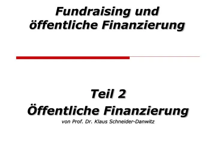 fundraising und ffentliche finanzierung