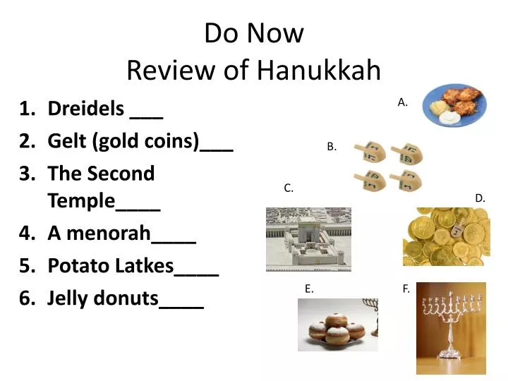 do now review of hanukkah