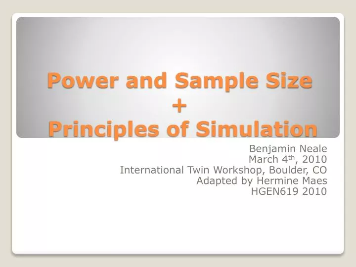 power and sample size principles of simulation