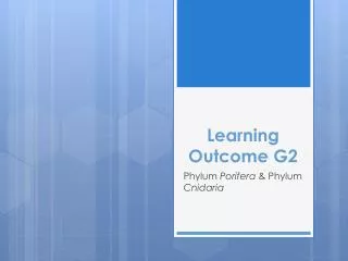 Learning Outcome G2