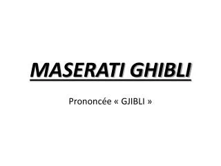 maserati ghibli