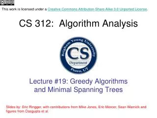 CS 312: Algorithm Analysis