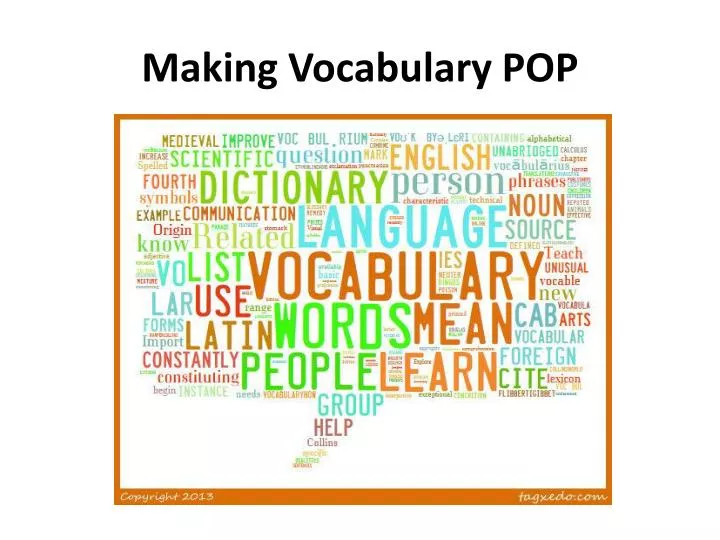 making vocabulary pop